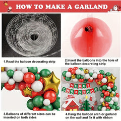 107pcs Christmas Balloon Garland Arch Kit Holiday Celebration Decor