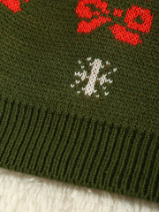 Christmas Jacquard Knit Little Girls Sweater