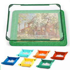 1000pcs Jigsaw Puzzle Board Storage w/ 6 Trays & Cover