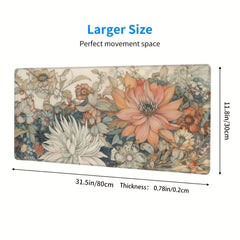 Large Flower Mouse Pad 80x30x0.48cm Non-slip Desk Pad