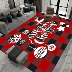 Christmas Elk Carpet Floor Mat Soft Non Slip Area Rugs Snowflake