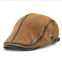 Men's Knitted Beret Adjustable Hat Flat Caps England Style Peaky Blinders Hat