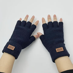 Half Finger Warm Knitted Gloves For Autumn And Winter Adult