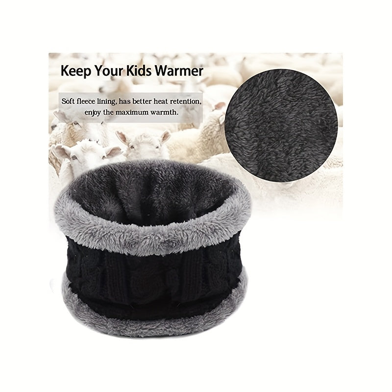 Kids Winter Hat & Scarf Set Plus Velvet Ear Protection
