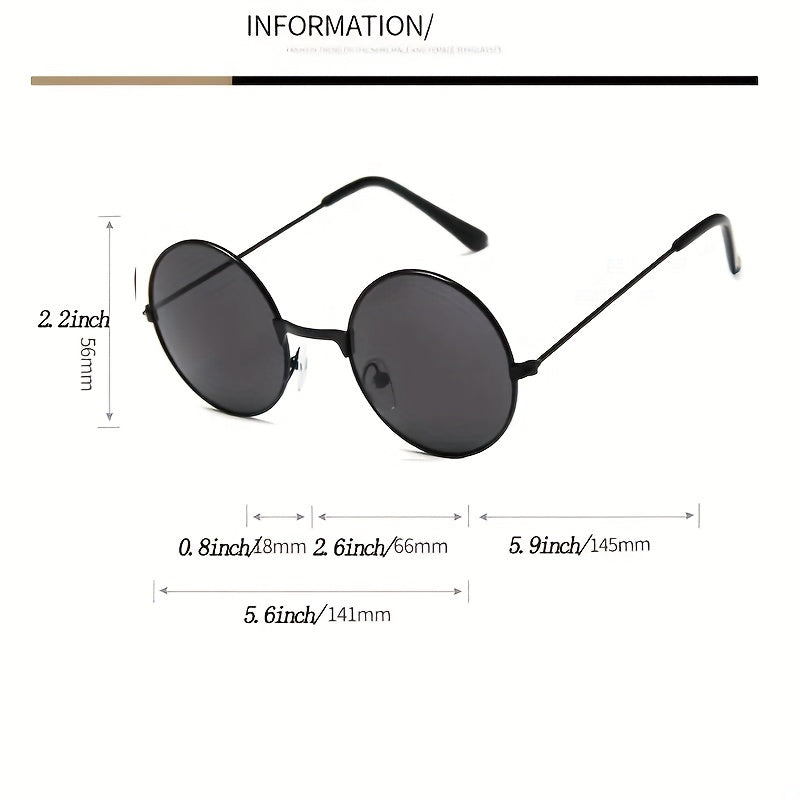 Round Frame Steampunk Metal Driving Sunglasses UV400 Women