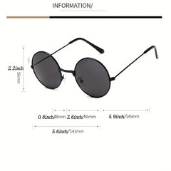 Round Frame Steampunk Metal Driving Sunglasses UV400 Women