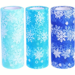 Snowflake Tulle Roll Christmas Tulle Fabric Winter Wonderland Party Supplies