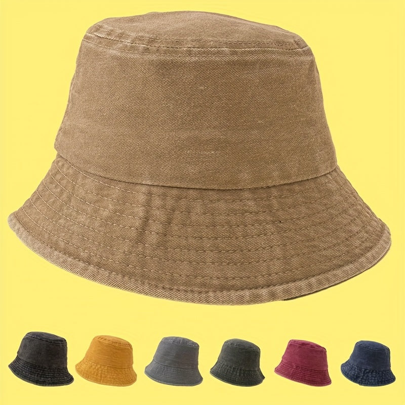Kids Unisex Washed Fisherman Hat Sunshade Outdoor