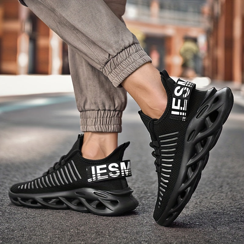 Men's Lace up Blade Sneakers Lightweight Breathable Running Shoes