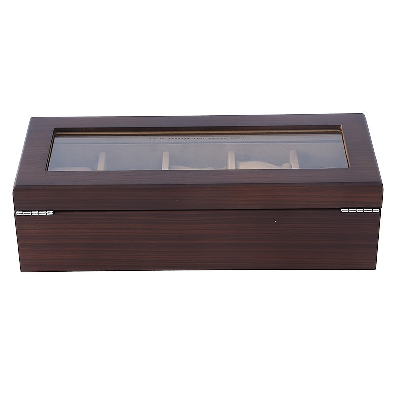 5 Grid Retro Wooden Watch Box Display Jewelry Bracelet Necklace Storage