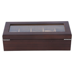 5 Grid Retro Wooden Watch Box Display Jewelry Bracelet Necklace Storage