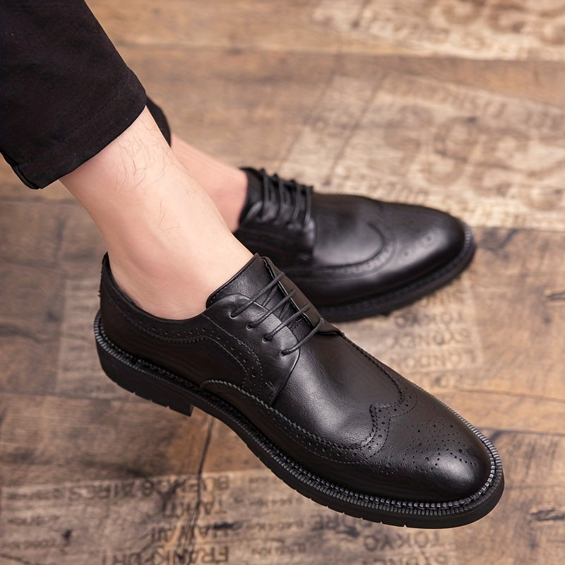 Men's Brogue Derby Shoes Non Slip Dress Shoes for Wedding Business