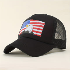 Flag Eagle Baseball Cap Independence Patriotic Trucker Hat