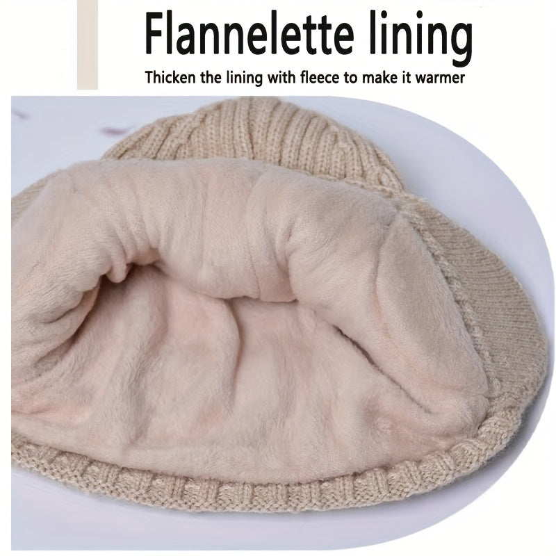 Warm Velvet Ear Protection Woolen Knitted Hat for Men