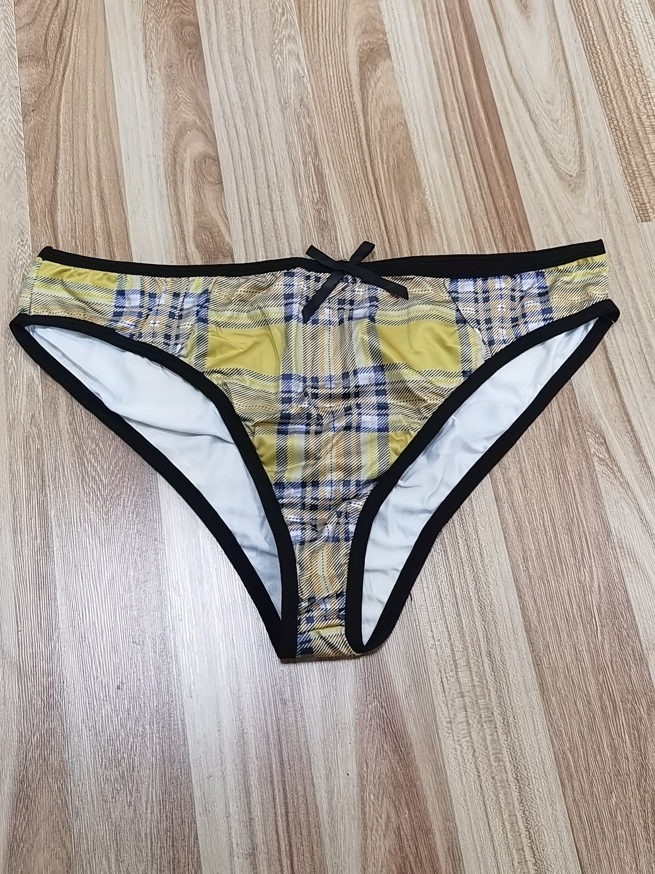 Plaid Pattern Bow Sexy Lingerie Set Plus Size