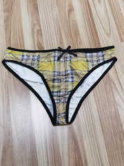 Plaid Pattern Bow Sexy Lingerie Set Plus Size