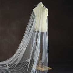 3D Floral Bridal Veil Headpiece Hand Wash Wedding Accessory