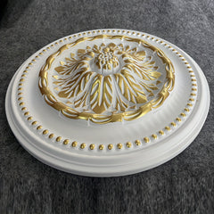 French PU Lamp Panel Round Ceiling Decoration European Gypsum Chandelier Base