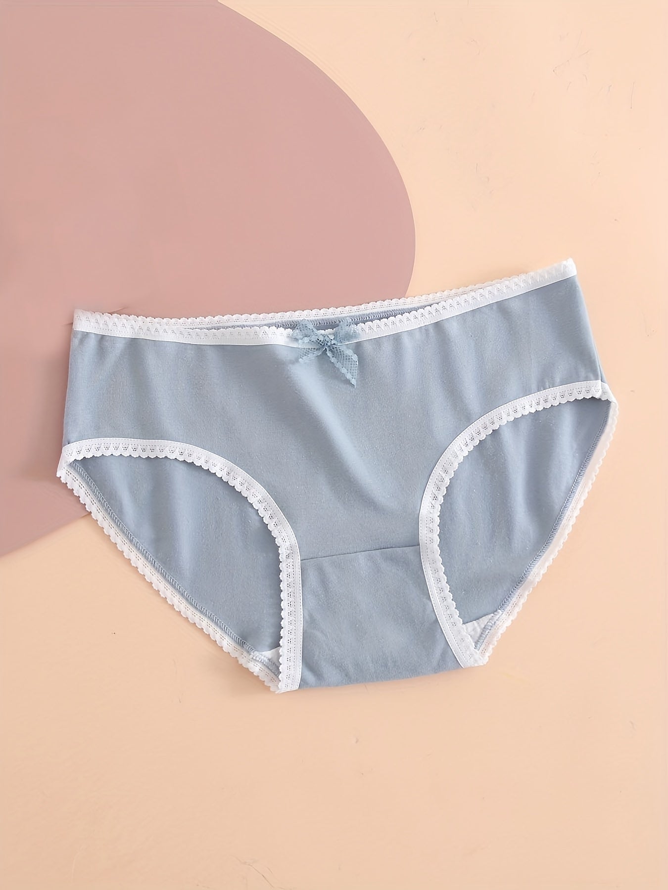 5pcs Heart & Plaid Print Briefs Comfy Intimates Panties