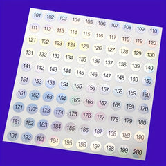 Waterproof Nail Polish Gel Varnish Number Sticker Label 1-500 Mark Numbering