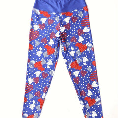 Star & Heart Print Yoga Leggings High Waist Athletic Sports Tight Pants
