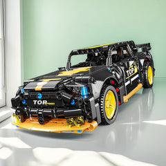 464pcs Car Building Block Set and Yellow Sports Car Toy
