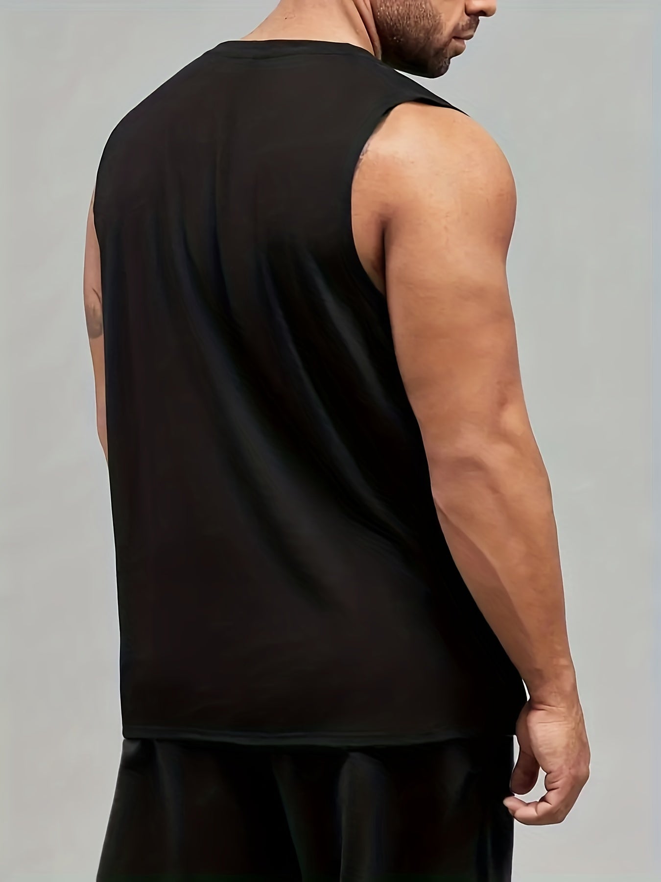 Men's Letter Print Casual Tank Top Loose Fit Vest