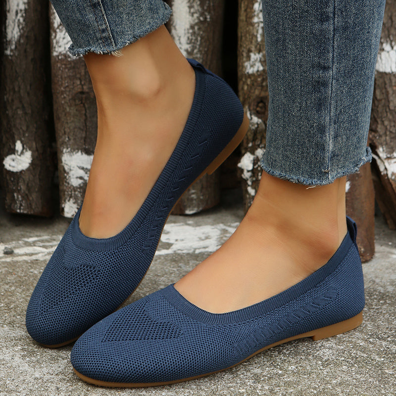 Women's Knitted Ballet Flats Lightweight Slip On Shoes