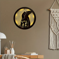 Children's Room Decoration Wall Clock LED Creative Lamp Retro Wooden Sign