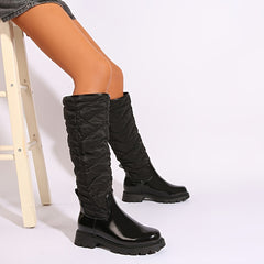 Women's Knee High Thick Sole Down Panel Boots