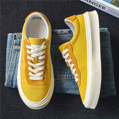 Men's Distressed Canvas Skate Shoes Lace Up Outdoor Sneakers