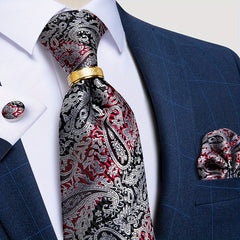 Men's Paisley Silk Necktie Set for Wedding Party