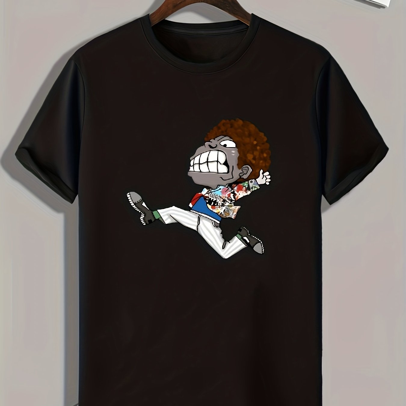 Cartoon Boy Print Men's Graphic T-Shirt for Summer