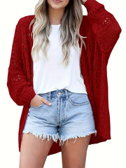 Cable Knit Open Front Cardigan