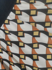 Geometric Print High Waist Skirt - Women's Casual Skirt