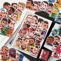 50pcs Soccer Player Stickers PVC Waterproof Decals for Phone Laptops Water Bottl