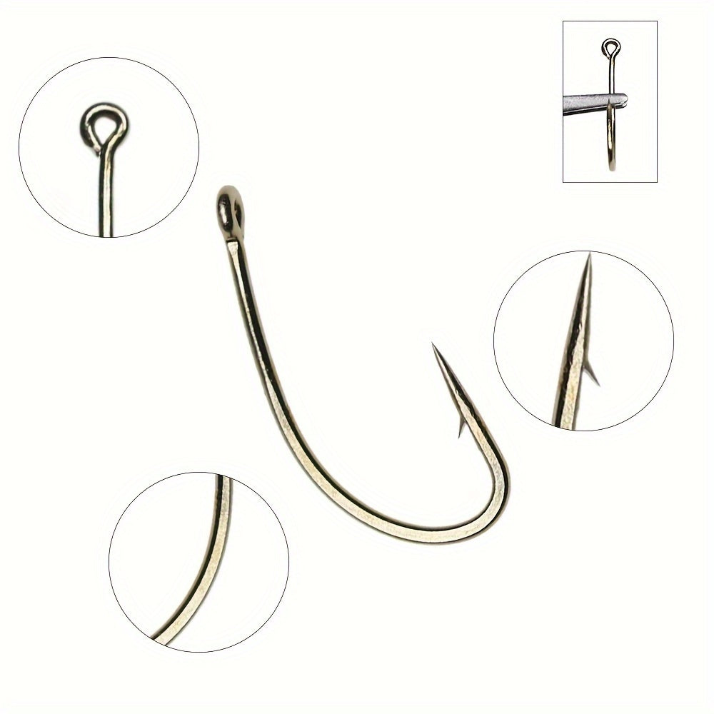 100pcs High Carbon Steel Fly Tying Hooks Barbed Curved Hooks Fly Fishing