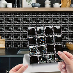10pcs Mosaic Wall Paper Sticker Peel And Stick Bedroom Kitchen Bathroom Decor