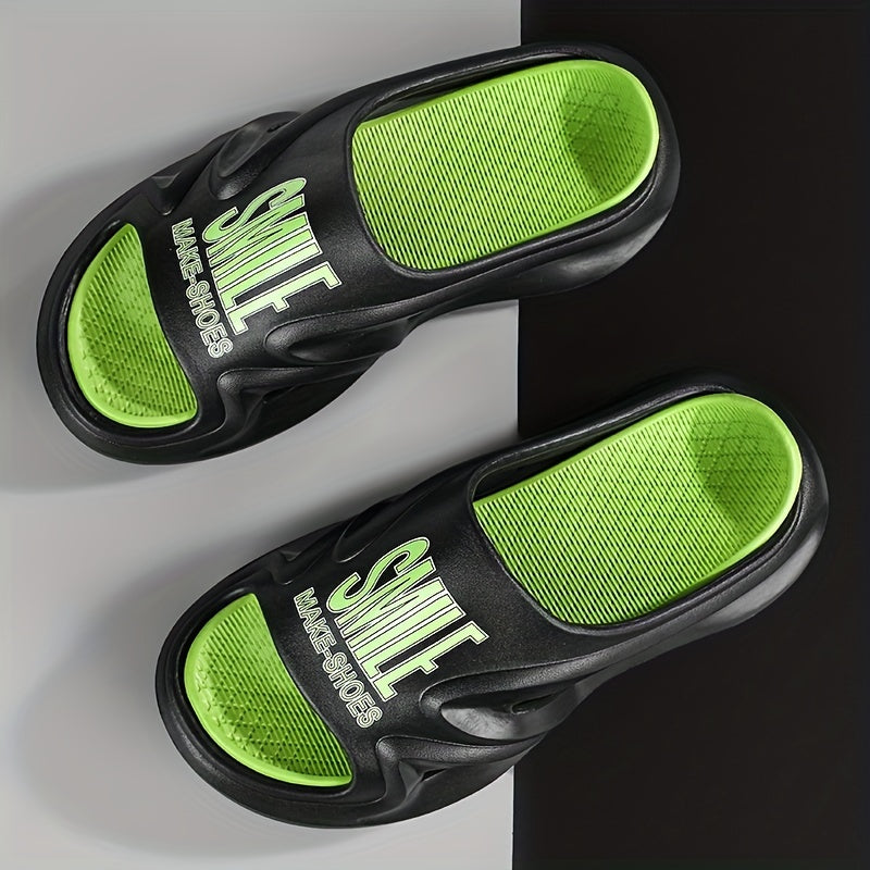 Men's Stylish Alphabet Detail Platform Slides