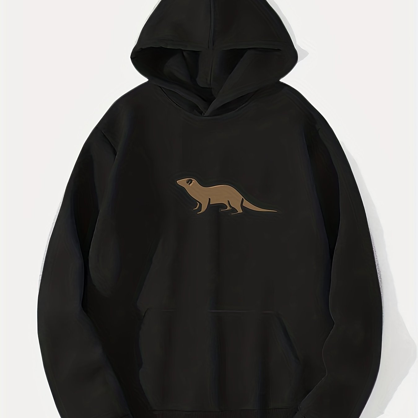 Animal Print Hoodie Men's Casual Graphic Pullover Hooded Sweatshirt
