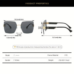 Rivet Decor Gradient Sunglasses UV400 with Case