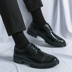 Men's Plaid Lace Up Dress Shoes - Smart Casual Walking Shoes