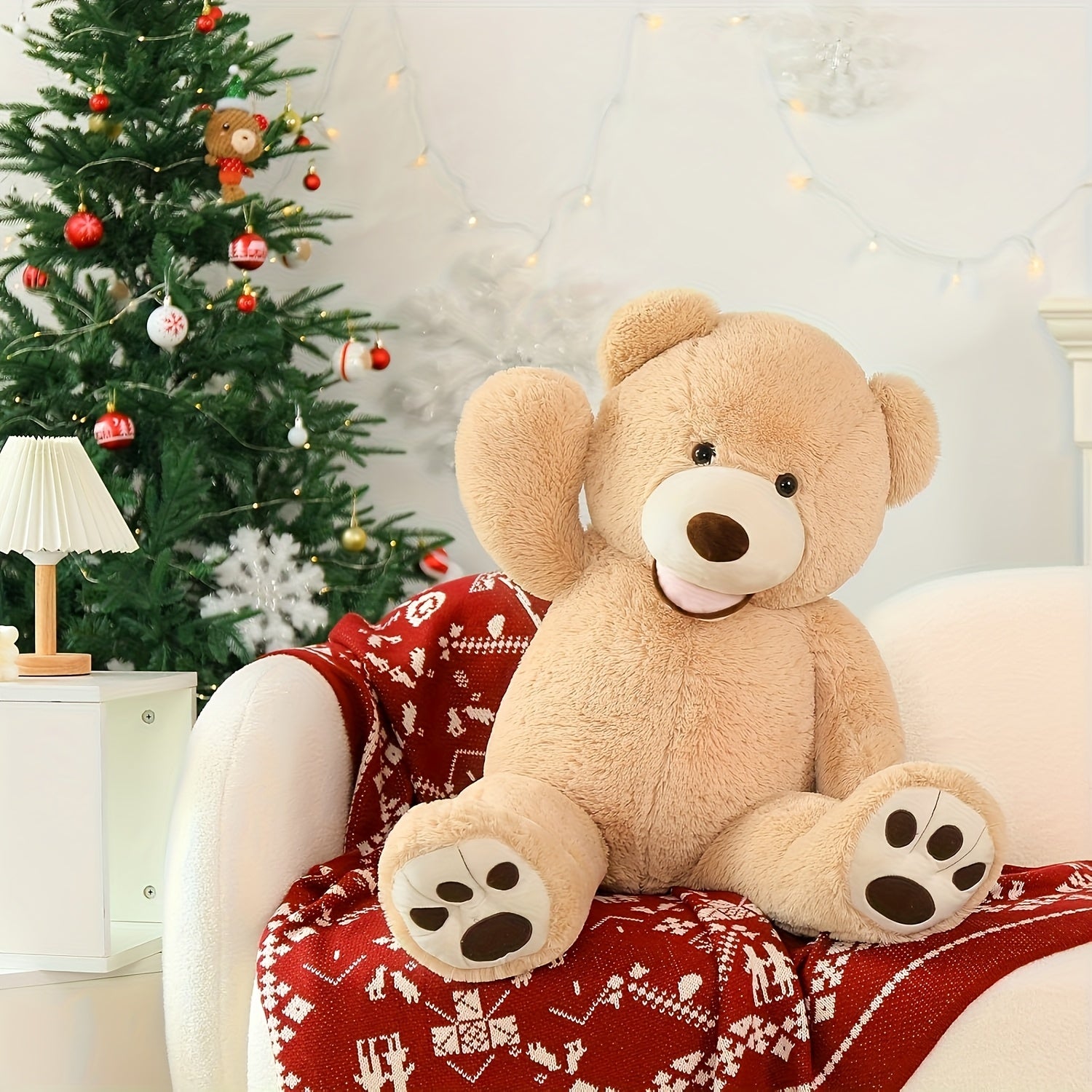 4in Cartoon Plush Doll Big Bear Throw Pillow Stuffed Animal Soft Plush Toys