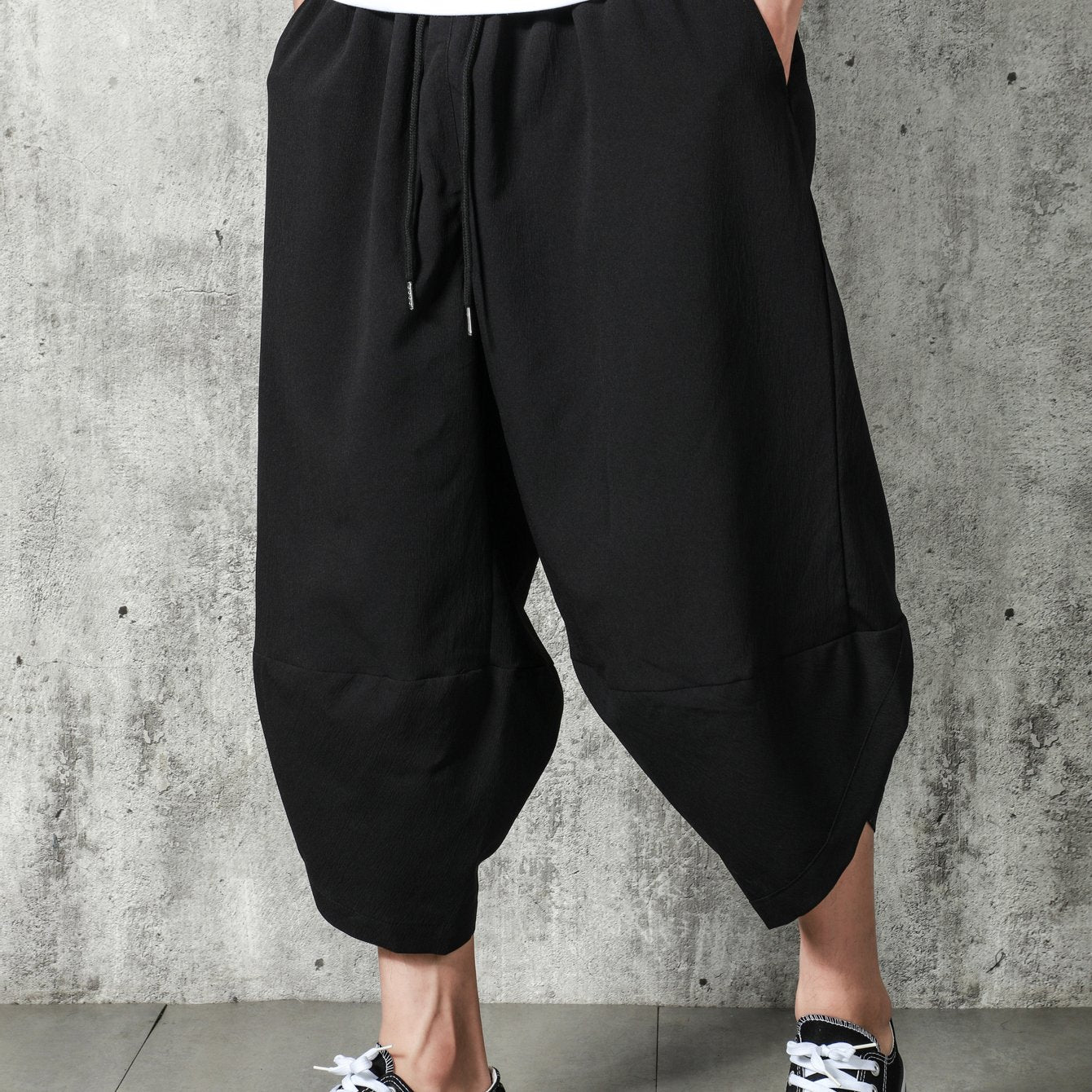 Ethnic Style Harem Pants Men's Vintage Wide Leg Cropped Pants