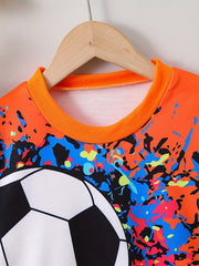 Boys Football 3D Print Sweatshirt Long Sleeve Crew Neck Kids Clothing