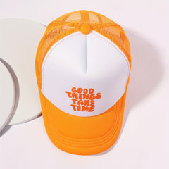 Printed Mesh Trucker Hat Block Baseball Cap Unisex Dad Hat