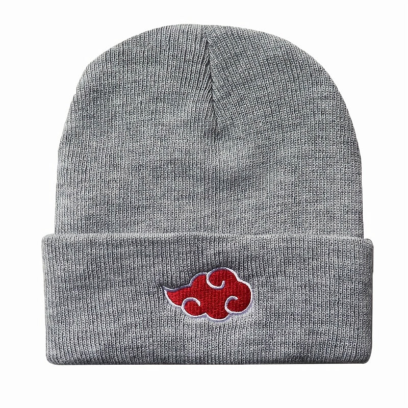Men's Cartoon Street Red Cloud Embroidery Knitted Warm Hat