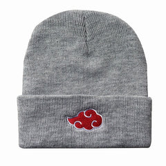 Men's Cartoon Street Red Cloud Embroidery Knitted Warm Hat