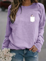 Goose Print Sweatshirt Casual Long Sleeve Crew Neck Sweatshirt