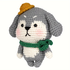English Top Hat Dog Doll Crochet Kit DIY Knitting Supplies